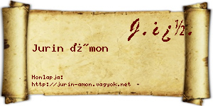 Jurin Ámon névjegykártya